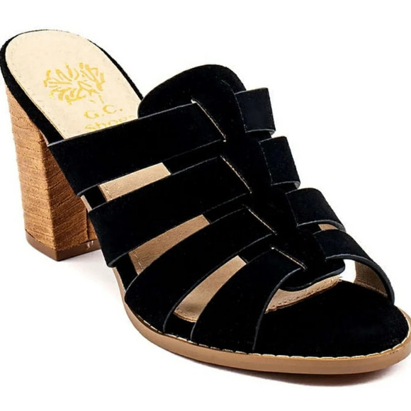 GC SHOES ESMAY Block Heeled Slip On Sandals Sz 9.5 - Picture 1 of 1